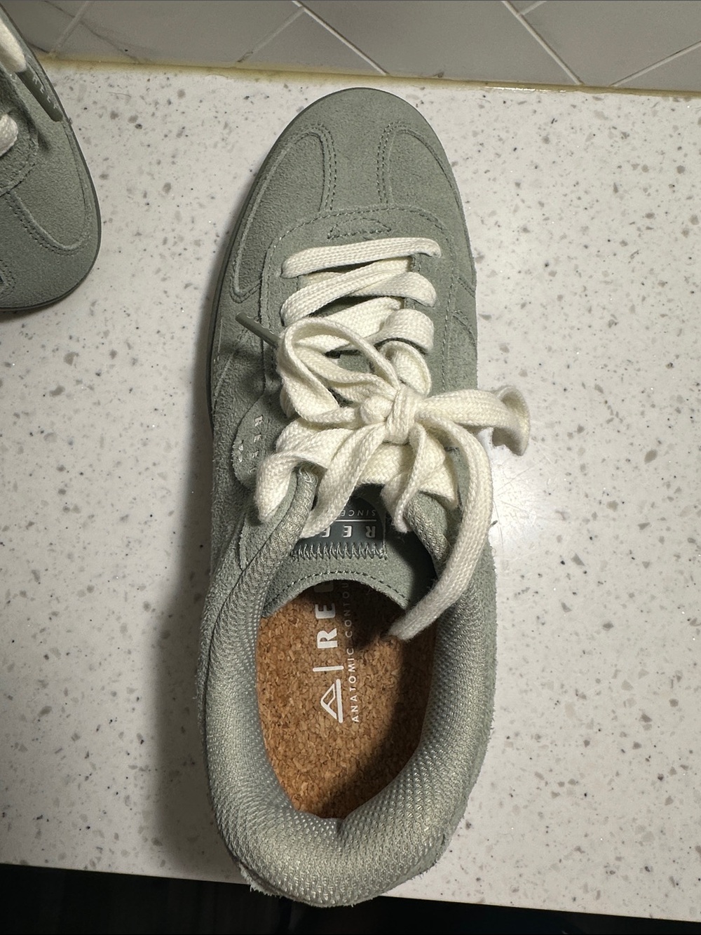 Reef Women's Sage Green Suede Sneakers with Brown Sole - Picture 2 of 2
